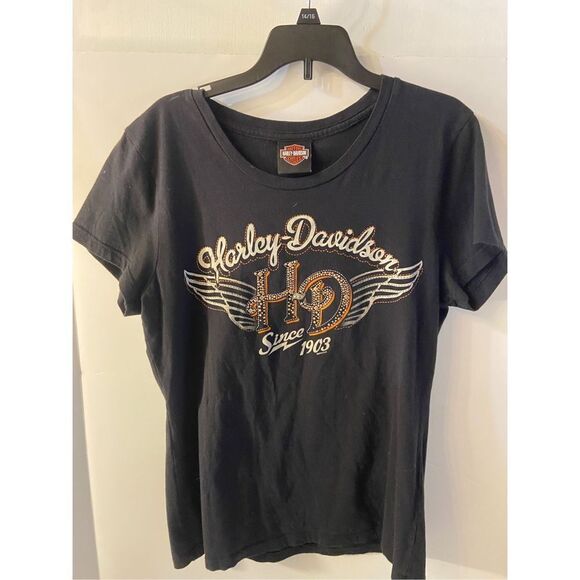 HD Harley Davison Wings Studs Large? scoop tshirt - Picture 1 of 8